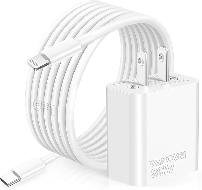 Fast Charger for i Phone Charging [MFi Certified] for i.Phone Charger 3.0 PD USB C Charger with 6FT USB C to for Liightning Cable Compatible with Phone 14/13/12/11/Pad White…