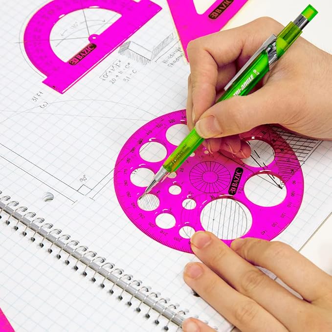 BAZIC 5-Piece Geometry Ruler Combination Sets