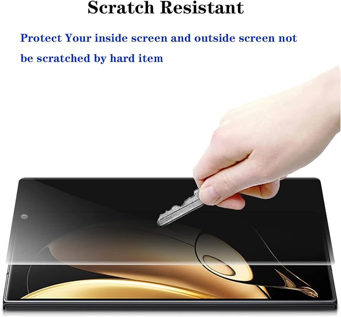 Privacy Screen Protector Designed for Samsung Galaxy Z Fold 4 Anti-peep 1PCS Outside +1PCS Inside Soft Film+ Clear Camera Lens Protector