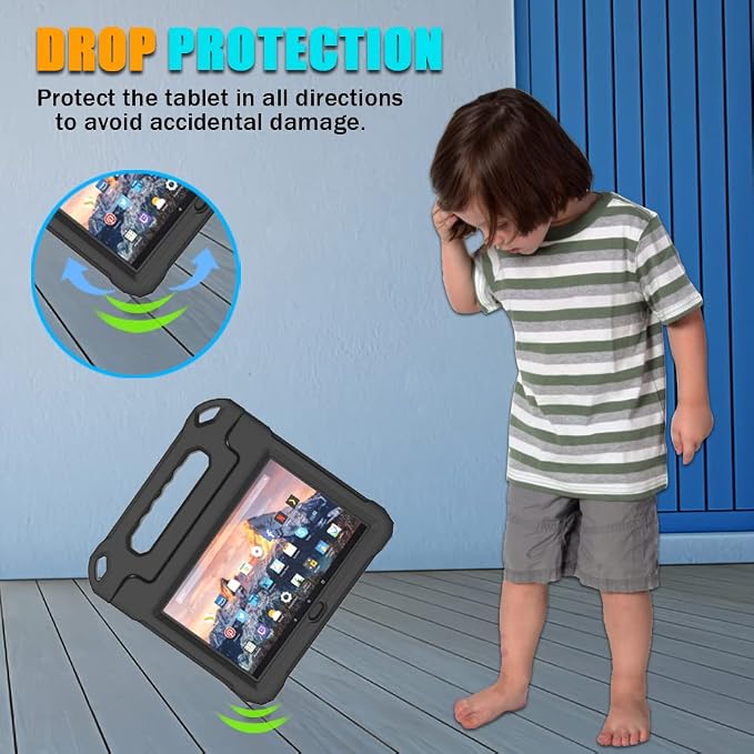 DJ&ampRPPQ Kids CaseEVA Strong Anti Drop is Suitable for 10 inch Tablet. Not Compatible with Ipad 10in Tablet Black