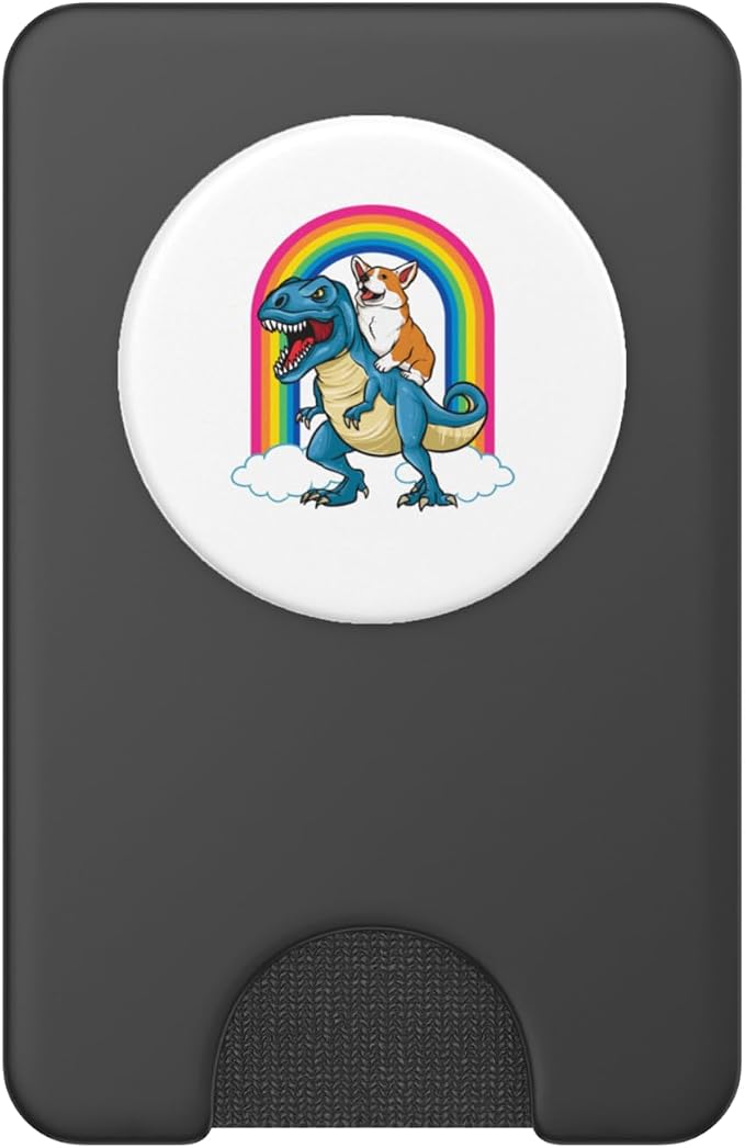 Rainbows Corgi TRex Dinosaur Novelty Apparel and More PopSockets Adhesive PopGrip