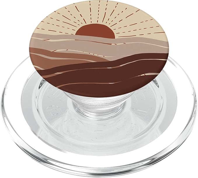 Minimal Maroon Nude Sunset Retro Abstract Art Boho Aesthetic PopSockets Adhesive PopGrip
