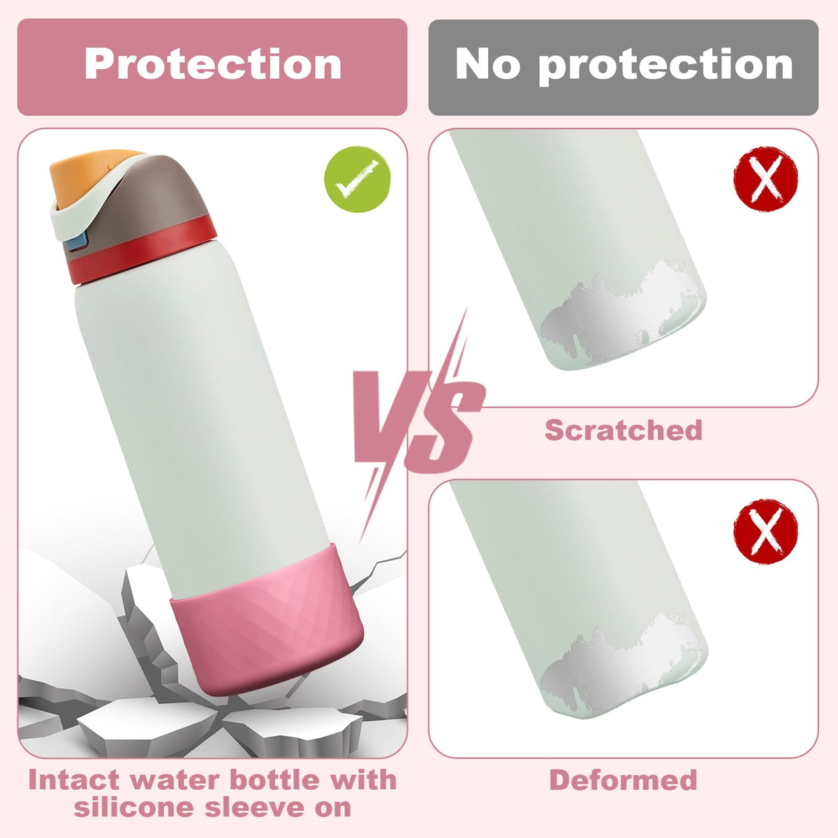Silicone Boot for Owala Water Bottle 40 oz, Anti-Slip Protective Sleeve for FreeSip/Twist/Flip Stainless Steel Water Bottles Accessories