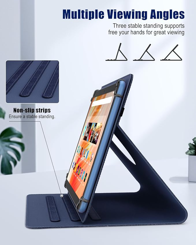 TiMOVO Universal Rotating Case for 11 Inch Tablet Black | 360 Degree Rotating Stand Pen Pocket 9 10 10.1 Inch Android Touchscreen Compatible