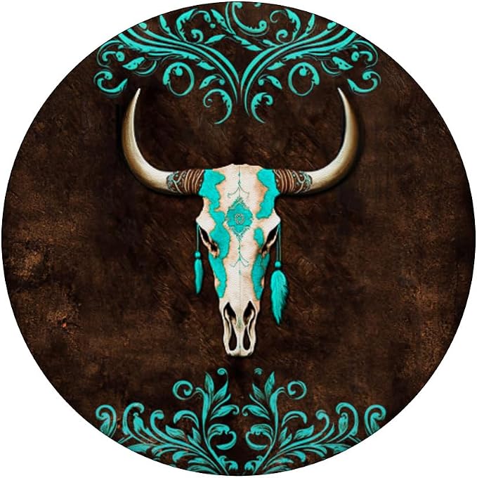 Skull Bull Western Cowgirl Cowboy Rural Rustic Vintage Ranch PopSockets Adhesive PopGrip