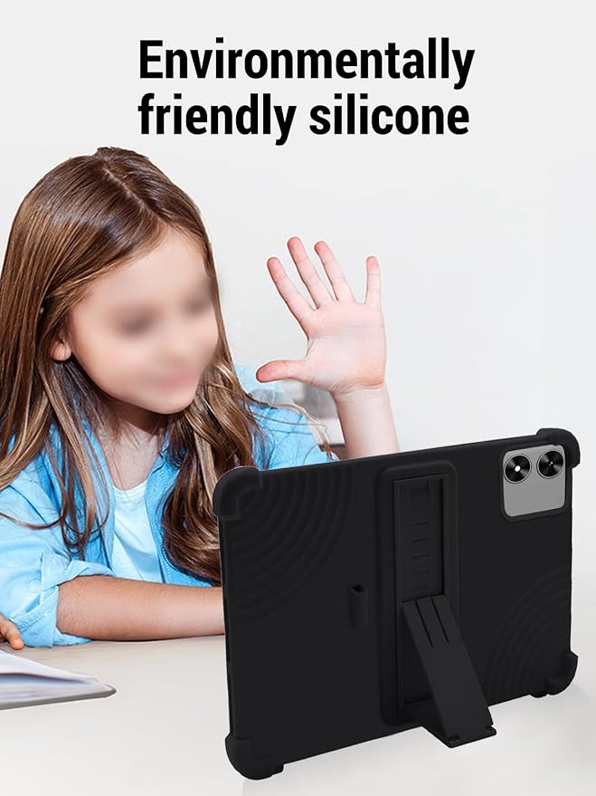 for SHARECLOUD P10_T (10.1 inch) Android 16 Tablet Protective case Shockproof Lightweight Silicone Protective case with Stand Child-Friendly Protection capacitive Stylus Included Black