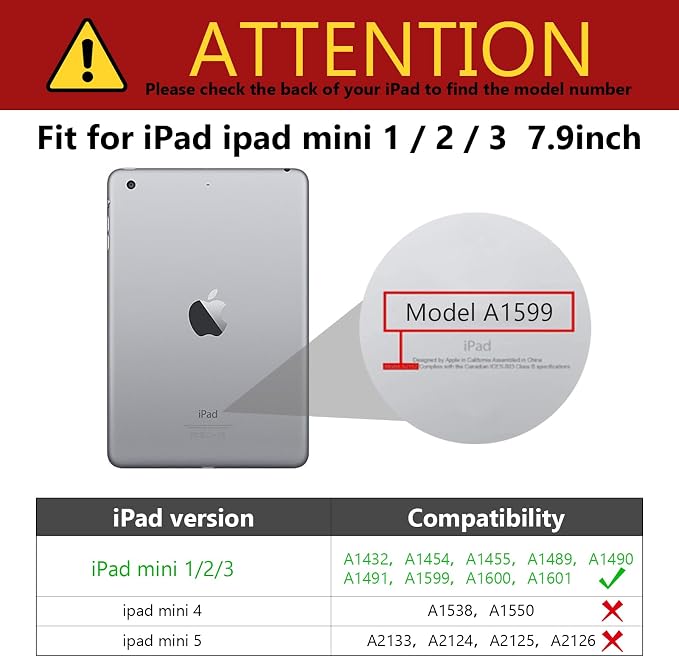 for Apple Mini Mini 2 Mini 3 Case with Auto Sleep/Wake Multi-Angle Smart Stand Shell Cover Protective Case for 7.9-inch iPad Mini 1/Mini 2/Mini 3 - Cute Rabbit