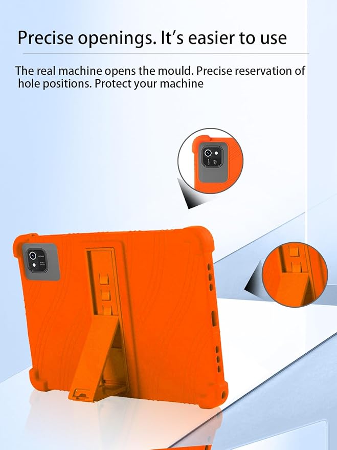 for kelankeke K10 Android 10-Inch TabletUYRUREL Skin-Friendly Soft Silicone Protective CaseFull Protection Against Drops and Scratcheswith Adjustable Viewing StandBlack.