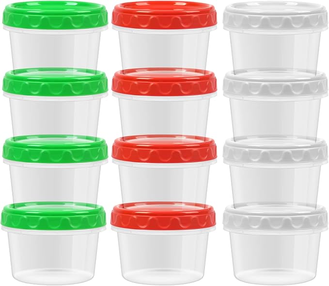 EONJOE 8 oz Small Freezer Containers with Lids Stackable Plastic Food Storage Container 1 Cup Meal Prep Bowls Airtight Dishwasher Safe,12-pack
