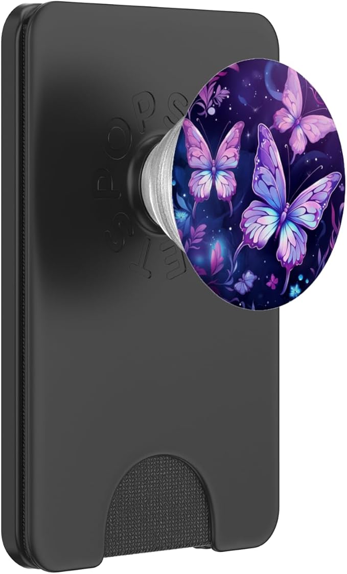 Purple Butterfly PopSockets PopGrip for MagSafe