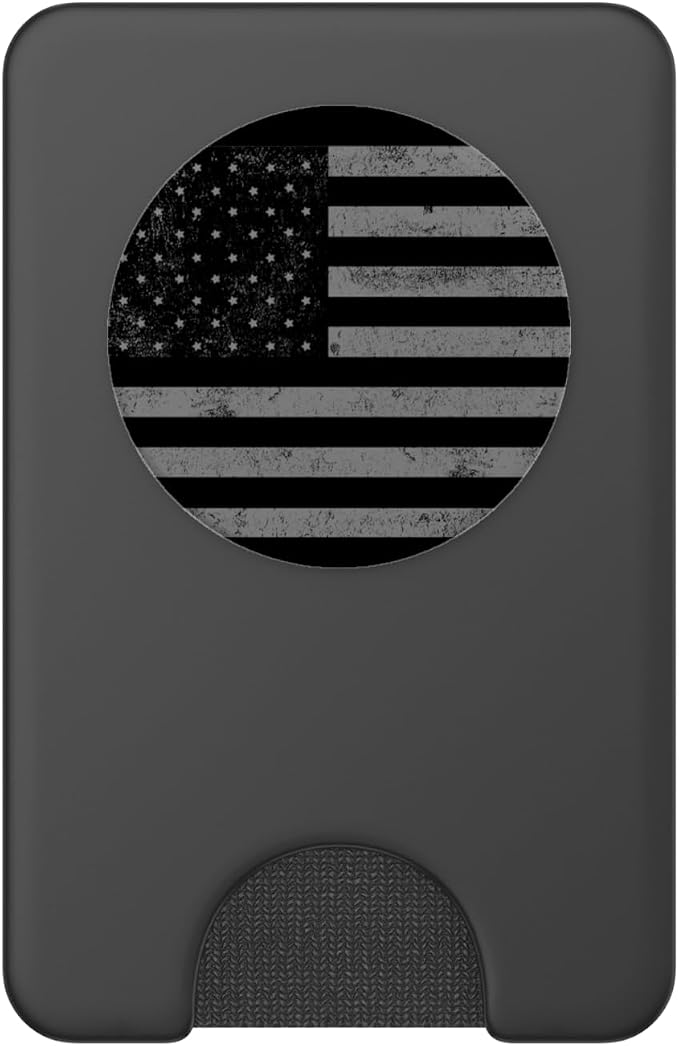 Grey US American Flag Cool Vintage Ensign Patriot Gift PopSockets Adhesive PopGrip