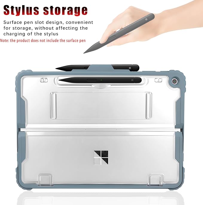 for Microsoft Surface Pro12 Case 1st Edition 12 Inch 2025Heavy Duty Rugged Protective Tablet Cover Kickstand Case (Black)