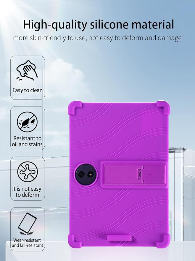for TCL TAB A1 Plus Android 16 Tablet12.2 2.4K Ultra Clear Display Tablet Model CaseUYRUREL Soft Silicone Adjustable Stand Cover Lightweight Kids FriendlyBlack.