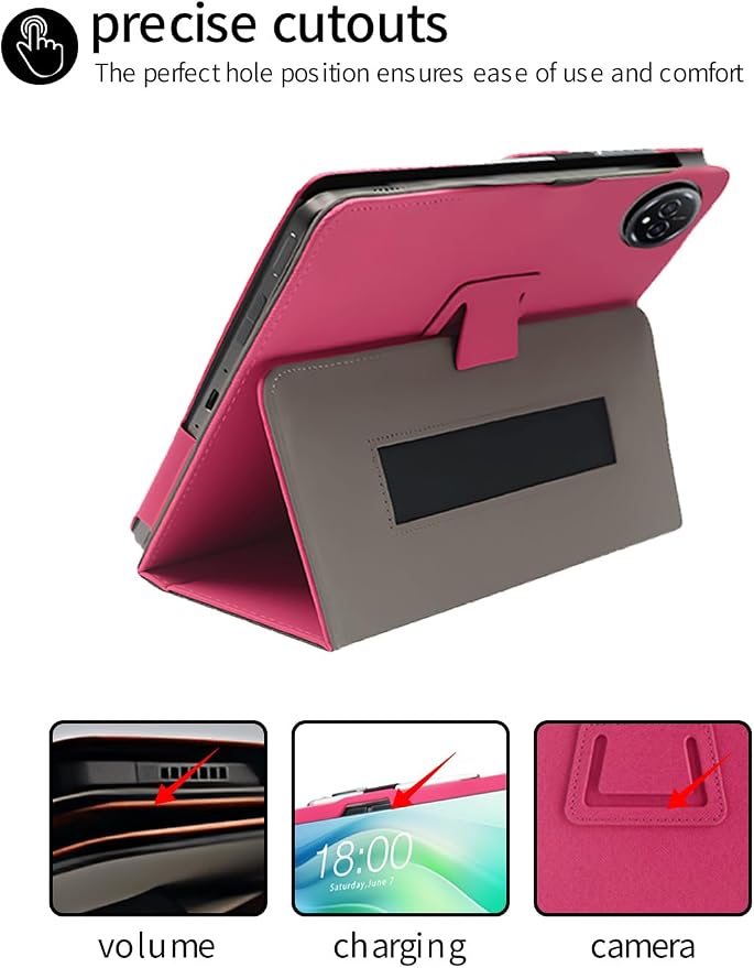 for FEONAL D126 11 Inch Android 14 Tablet CaseFolding Stand Protective Cover with Pencil Holder and Wrist StrapFull Protection Premium PU Scratch Resistant(Black)