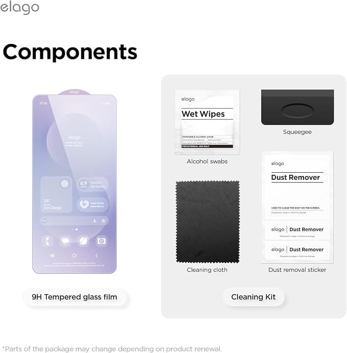elago Tempered Glass+ Screen Protector for Samsung Galaxy S26 | Case Friendly 9H Surface Hardness Anti-Fingerprint Shatter-Proof Scratch Protection Bubble-Free