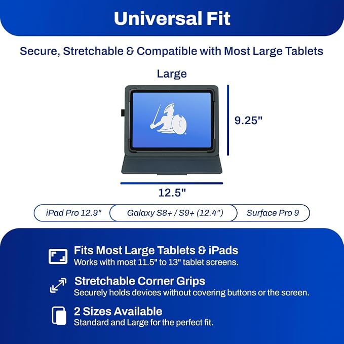 Tablet Signal-Reducing Shield Case for Tablet &amp iPad Case | Universal Fit DefenderShield Protective Case w/ 360° Kickstand Up to 12.5x9.25” Tablet Secure Grip &amp Durable Construction