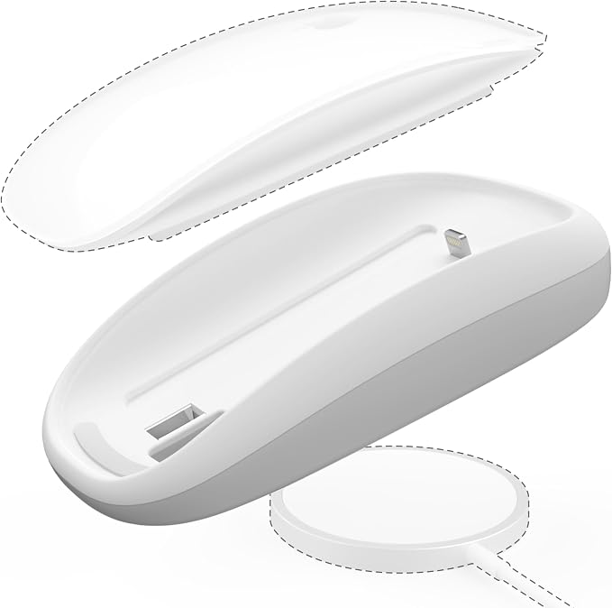 TATOFY Mouse Charger Compatible with Magic Mouse 2 (Lighting) Grip with Wireless Charging Support Ergonomic Base (Black)