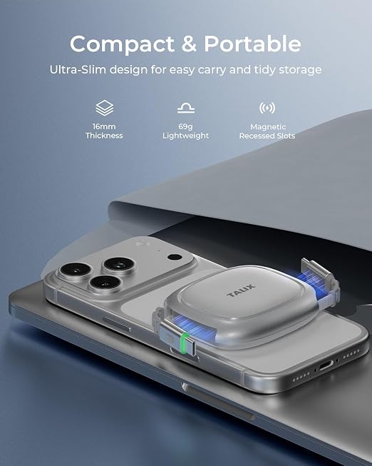 TALIX 240W Retractable USB C to USB C Cable PD 3.2 Fast Charging-3.94FT | Mag Snap Storage E-Marker Chip Anti-Tangle Retractable Cord for Travel MacBook iPhone 17 Samsung S25