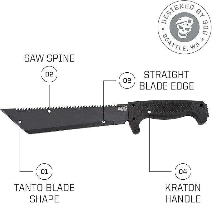 SOGfari 10 in. Machete, Kraton, Tanto Plain