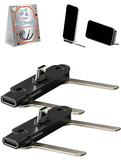 Detachable 240w Super Fast Charging 2-in-1 Charging Cable with Phone Charger Invisible Stand Flat Phone Charger Type-C 90 Degree 240w Stand Data Cable Right Angle Sideways(Data cable set1PC Black)