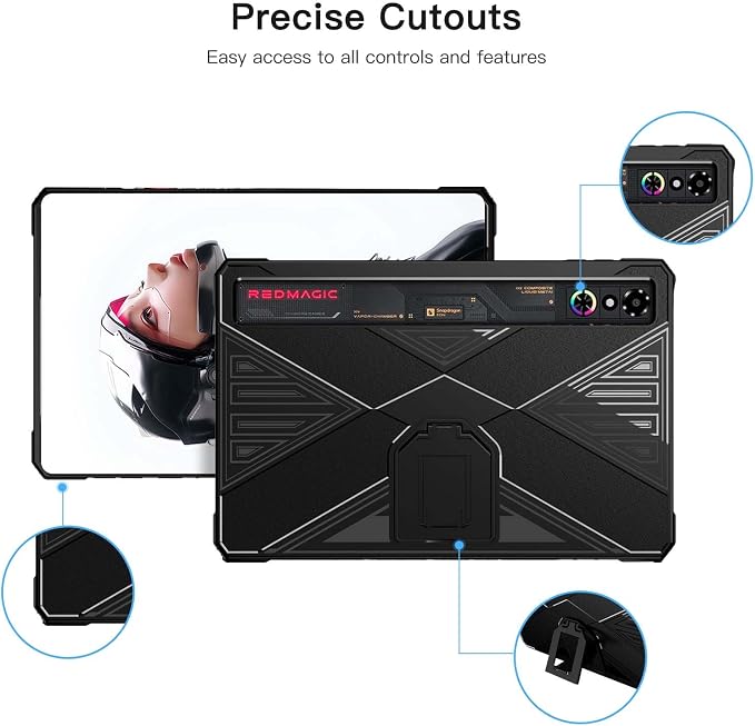 Case Cover for REDMAGIC Astra Gaming Tablet 9.06 inch Slim Soft TPU Protective Cover with Kickstand for REDMAGIC Gaming Tablet 3 Pro Anti-ScratchShockproofBlack