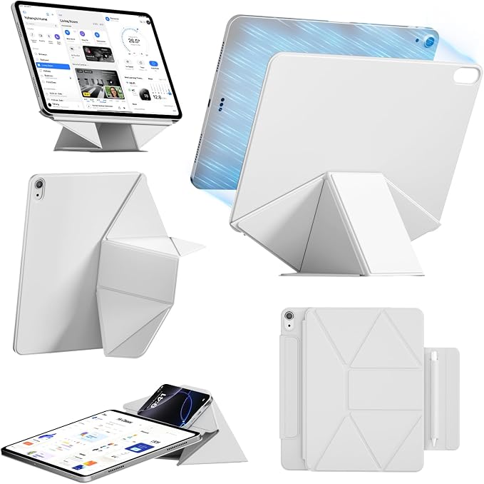 Dynamic Folio Magnetic Case for iPad A16 11th/10th Gen 11/10.9 inch | Removable Cover with 20+ Multi-Angle Stand Strong Attachment| Detachable Clasp| Ultra Thin| Auto Wake/Sleep Black
