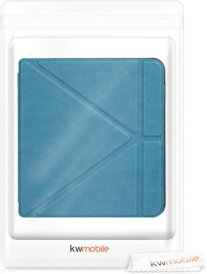 kwmobile Cover for Kobo Libra H2O Case - Slim PU Leather eReader Cover with Stand and auto Sleep funktion - Dark Blue