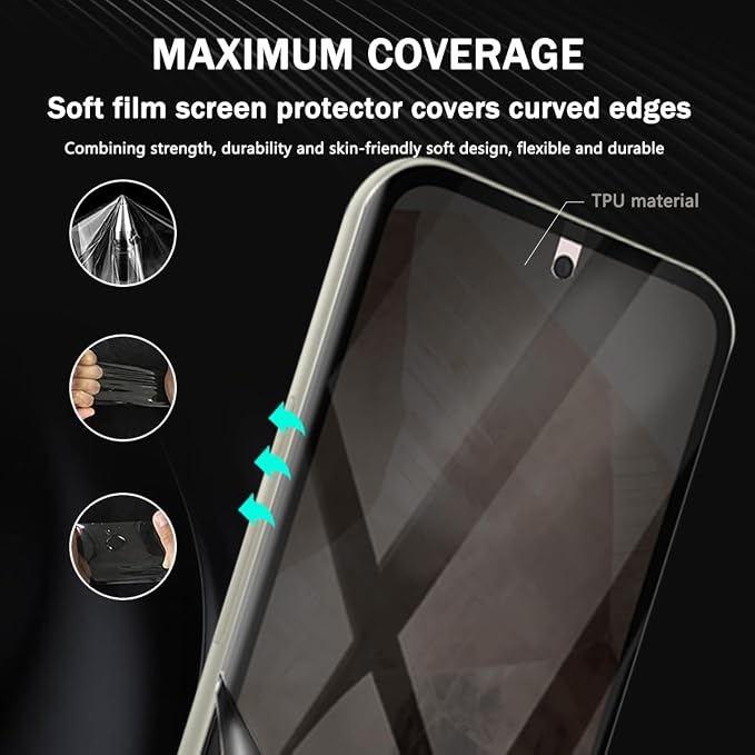 for iPhone 17 Pro Max Back Screen Protector Flexible Film Not Glass with Camera Lens Protector 2+2 Pack Self-Healing Anti Scratch HD Clear Soft TPU Protective Hydrogel Film