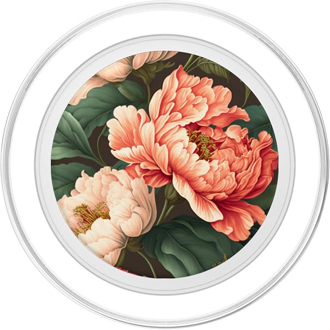 Vintage Peony Inspired Flower Plant Lover Funny gardening PopSockets Adhesive PopGrip
