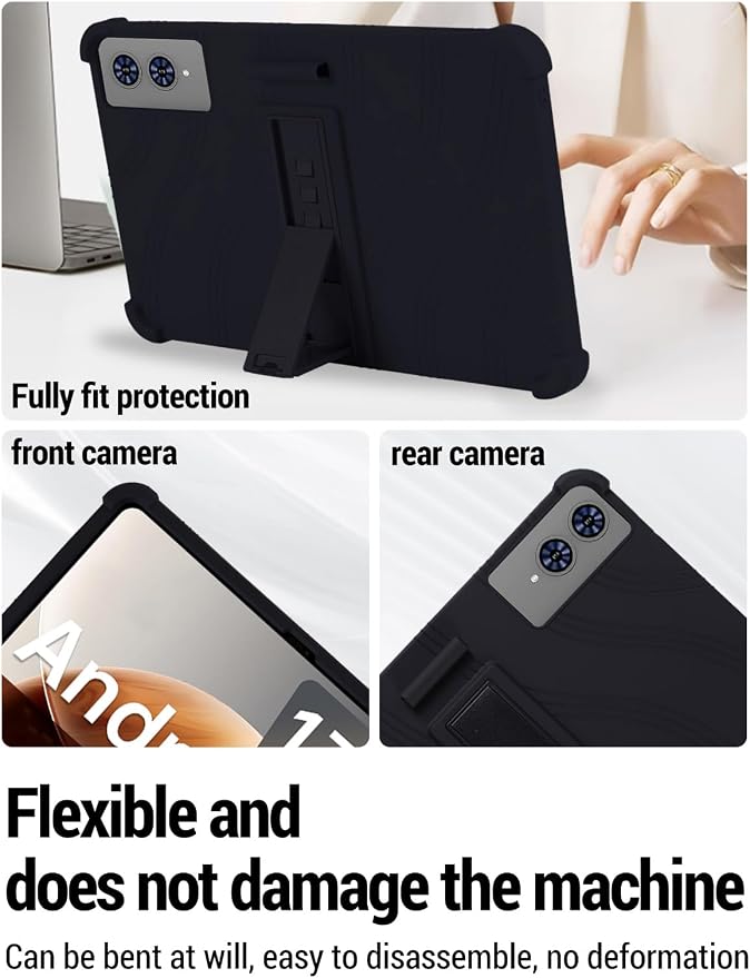 for TECLAST T65 13.4 inch Tablet Protective case Shockproof Lightweight Silicone Protective Cover with Stand Child-Friendly Protection Easy to Clean DesignBlack