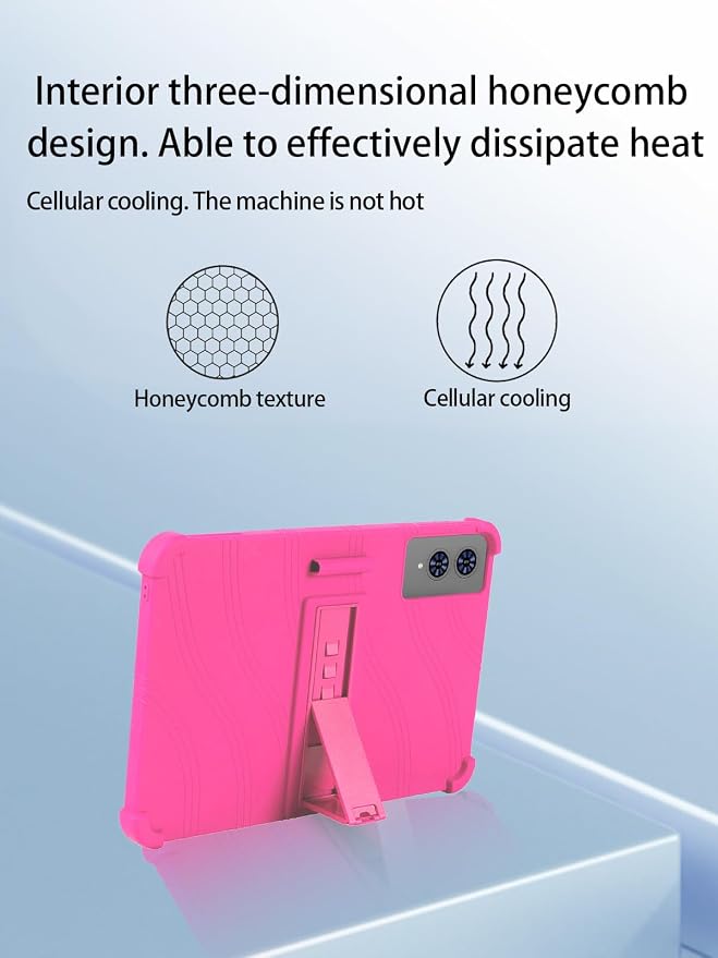 for Teclast T65 Android 16 Tablet13.4 2.5K Ultra Clear Display Tablet Model CaseUYRUREL Soft Silicone Adjustable Stand Cover Lightweight Kids FriendlyRosered.