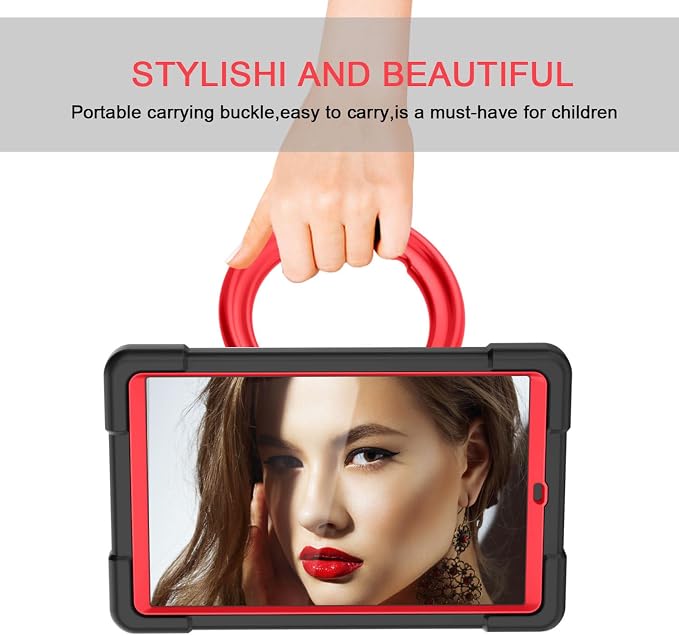 AKABEILA Compatible with Amazon Fire HD 8 2020/2022 Tablet Case，Rugged Kids Case with Stand Lightweight Shockproof Kids Friendly Tablet Cover Black