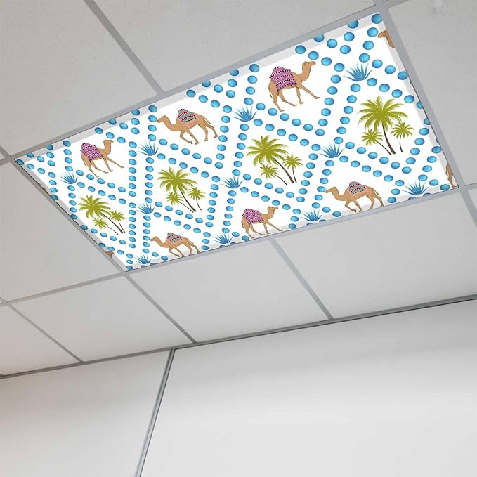 1 Pack Fluorescent Light Cover, Camels Palm Trees Light Covers
