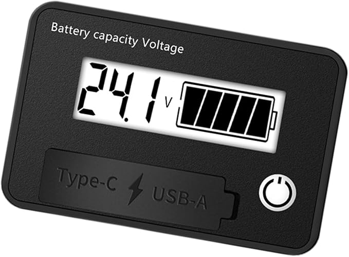 MOAIYU DC8-30V Electricity Meter Digital LCD Display Car Battery Charging Levels Indicators Leads Acid Lithium Voltmeter