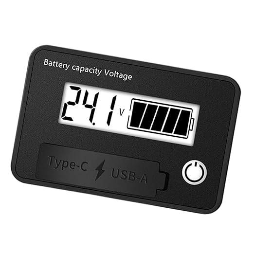 12V 24V Battery Capacity Indicators DC8-30V Leads Acid Lithium Voltages Tester Charging Levels Indicators Battery Capacity