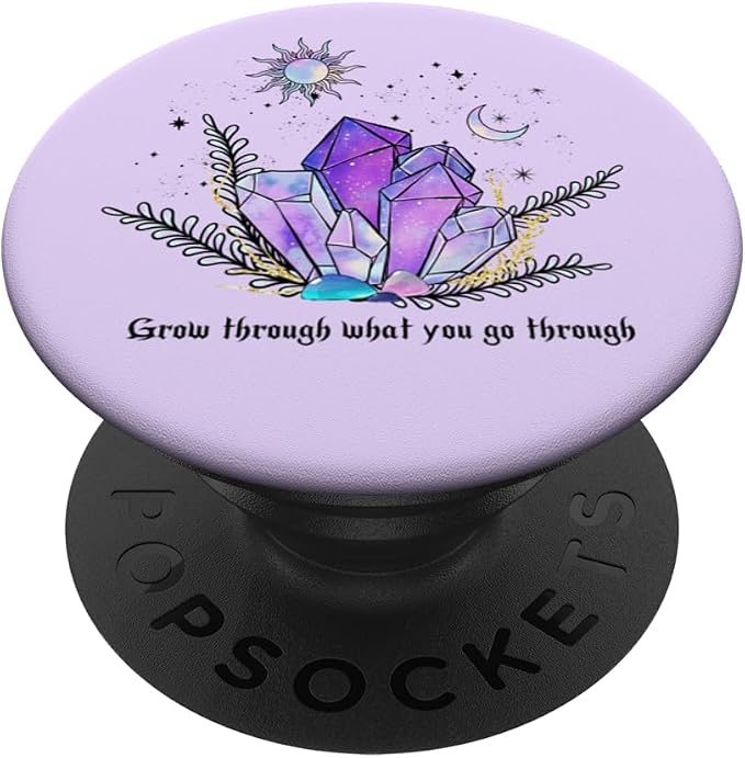 Purple Sun Moon Stars Celestial Mystical Crystals PopSockets Adhesive PopGrip