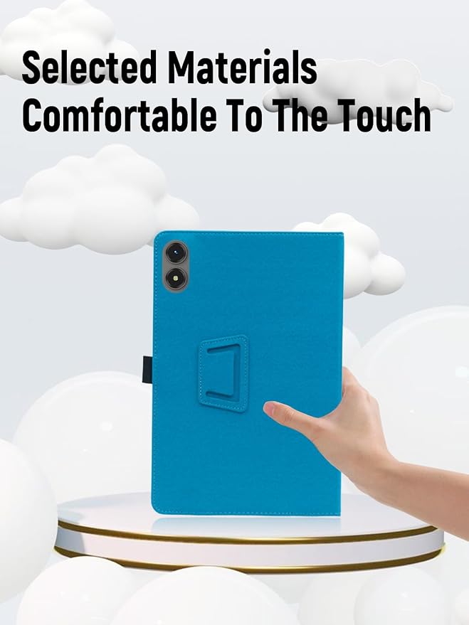 Case for TABWEE T50 11 Inch Tablet (Black) | PU Leather Folding Cover with Pen Holder and Wrist Strap Business Travel Portable
