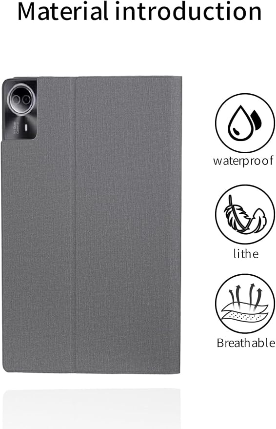 for HiGrace/Urao G140L 14 Inch Android Tablet CaseBOVUGAC Folding Stand Protective CoverFull Protection Premium PUScratch Resistant(Grey)