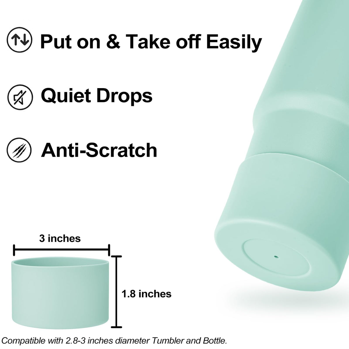 HYZ 8pcs Stanley Cup Accessories, Spill Proof Stopper & Boot Set, Seafoam