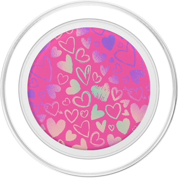 Rainbow Modern Hearts Pink PopSockets Adhesive PopGrip