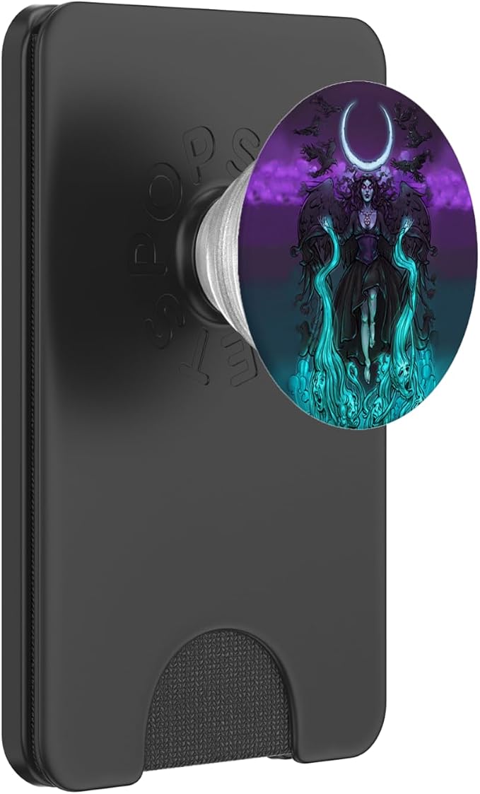 The Morrigan Death Tarot Card Gothic Pagan Witch Triple Moon PopSockets Adhesive PopGrip