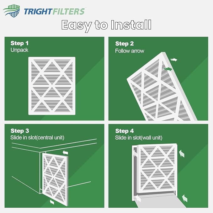 14x30x1 Air Filter 6 Pack, Durable MERV 8 Pleated Home HVAC AC Furnace Filters