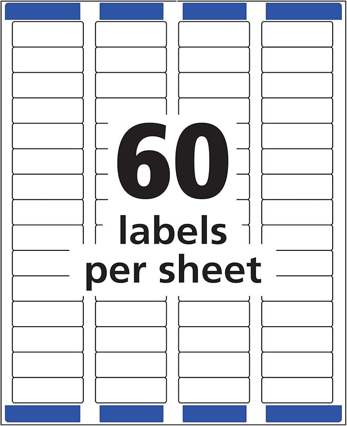 Avery Printable Return Address Labels with Sure Feed, 2/3" x 1-3/4", White, 1,500 Blank Mailing Labels (08195) (Pack of 5)