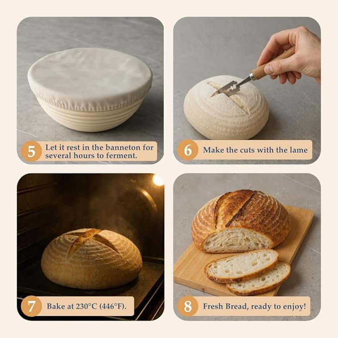 Sourdough Starter Kit, Sourdough Bread Baking Supplies, Sourdough Bread Proofing Basket, Sourdough Tools, Sourdough Supplies, Sourdough Starter Jar, Gifts for Bakers, Gift for Wife