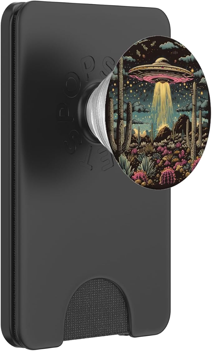 Alien Lover Flying Saucer UFO Extraterrestrial Cactus PopSockets PopGrip for MagSafe