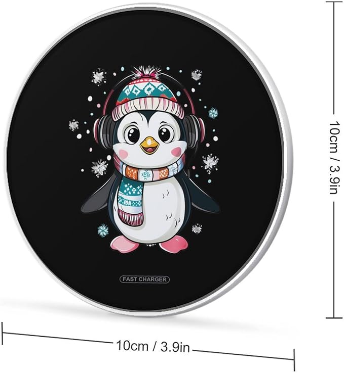 Cute Penguins Wireless Charger SlimWireless Charging Pad Anti-Slip Charger Mat for Men Women