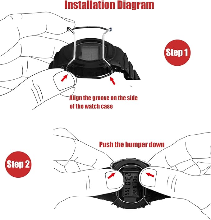 Screen Protector for Casio G Shock GX56 Compatible with GX-56BB GXW-56 Series Watch Stainless Steel Protector Cool Looking Wire Guard (Black)