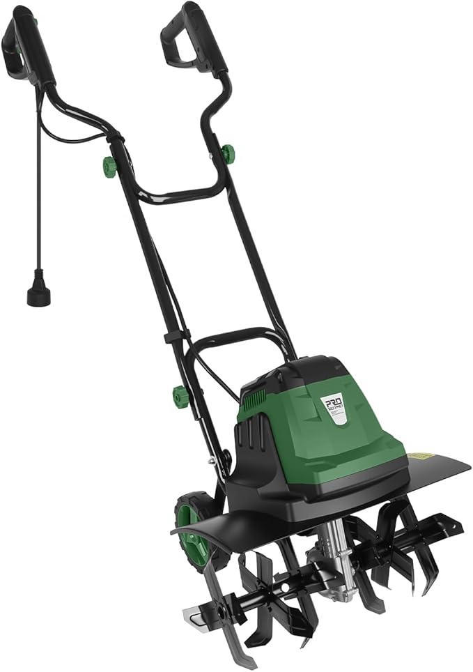Prostormer 18 Inch Corded Electric Tiller Cultivator, 15Amp Motor with 6 Steel Tines, Heavy Duty Garden Tiller for Soil Cultivation, Lawn, and Yard Care