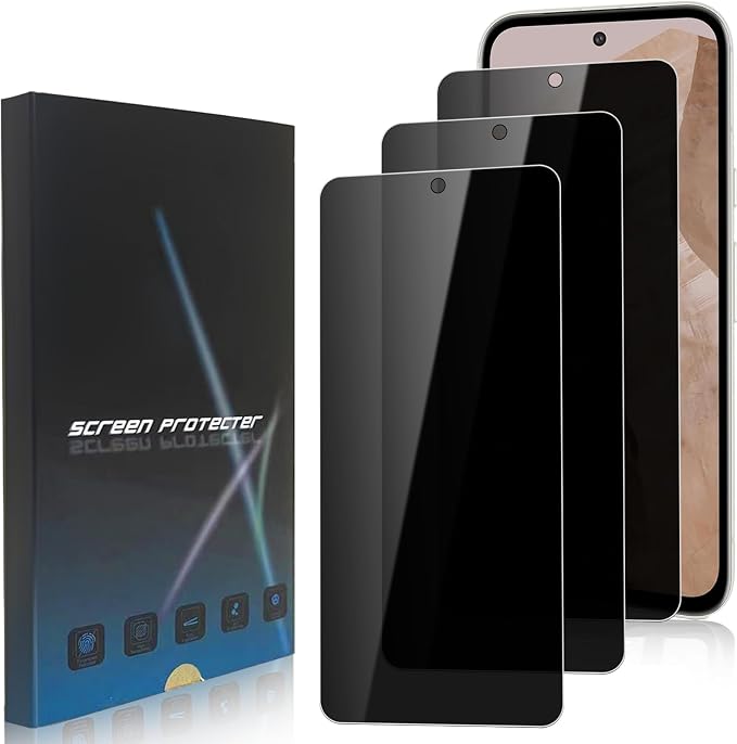 3 Pack Privacy Screen Protector for Google Pixel 10 9H Hardness Anti-Spy Tempered Glass Protection Film Google Pixel 10 6.3 Support Fingerprint Reader Anti-Scratch Case Friendly