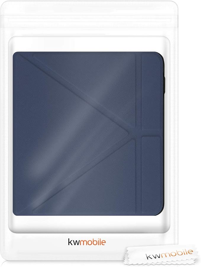 kwmobile Cover for Kobo Libra H2O Case - Slim PU Leather eReader Cover with Stand and auto Sleep funktion - Dark Blue